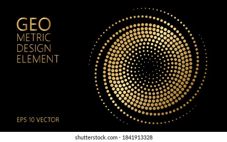 Abstraktes Vektorgrafik-Element, goldene Spirale, Halbtonstil , für Web-Design, Präsentation, Visitenkarte, Einladung, Poster, Cover, Landing-Page.