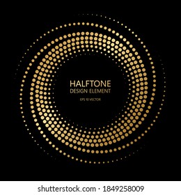 Abstract vector graphic element, golden spiral, halftone style , for web design, presentation, business card, invitation, poster, cover, landing page.