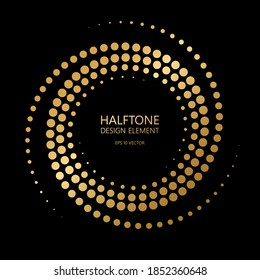 Abstract vector graphic element,  golden spiral, halftone style , for web design, presentation, business card, invitation, poster, cover, landing page.