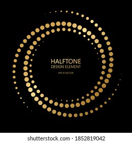 Abstract vector graphic element,  golden spiral, halftone style , for web design, presentation, business card, invitation, poster, cover, landing page.