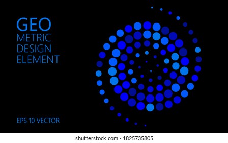 Abstract vector graphic element , halftone style , for web design, presentation, business card, invitation, poster, cover, landing page.