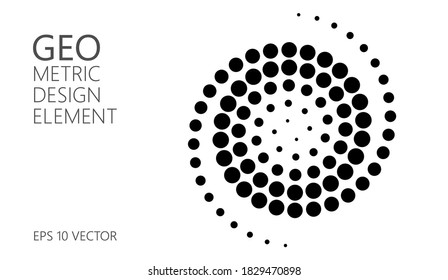 Abstract vector graphic element , halftone style , for web design, presentation, business card, invitation, poster, cover, landing page.