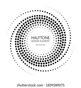 Abstract vector graphic element, spiral frame , halftone style , for web design, presentation, business card, invitation, poster, cover, landing page.