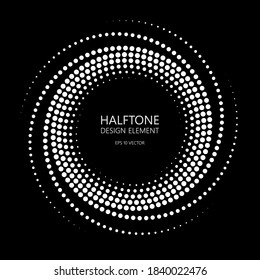Abstract vector graphic element, spiral frame , halftone style , for web design, presentation, business card, invitation, poster, cover, landing page.