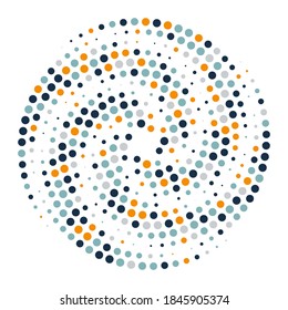 Abstract vector graphic element, spiral, halftone style , for web design, presentation, business card, invitation, poster, cover, landing page.