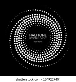 Abstract vector graphic element,  spiral, halftone style , for web design, presentation, business card, invitation, poster, cover, landing page.