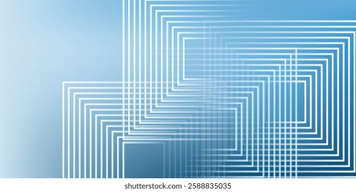 An abstract vector graphic featuring concentric squares and intersecting lines. The modern geometric design, with its clean symmetry and bold structure, is ideal for backgrounds and creative projects.