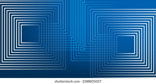 An abstract vector graphic featuring concentric squares and intersecting lines. The modern geometric design, with its clean symmetry and bold structure, is ideal for backgrounds and creative projects.