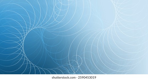 An abstract vector graphic featuring intricate circles and intersecting lines. The complex geometric pattern creates a sense of movement and depth, perfect for backgrounds and modern designs.