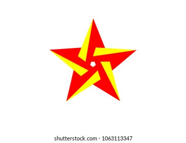 Abstract vector graphic geometric colorful pentagram, isolated or white 