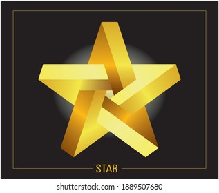 Abstract vector graphic geometric colorful pentagram. Vector illustration.
