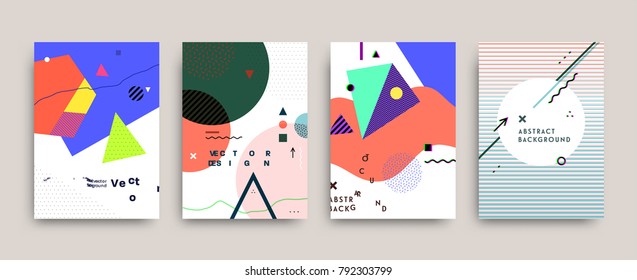 Abstract vector graphic geometric elements and shapes for modern art. Covers for placard, poster, magazine, brochure, flyer or banner design.