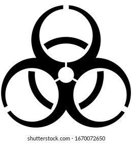 Abstract vector graphic illustration of biohazard-symbol. Isolated on white background.