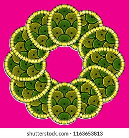 Abstract Vector Graphic illustration file, Textile african print.