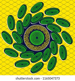 Abstract Vector Graphic illustration file, Textile african print.