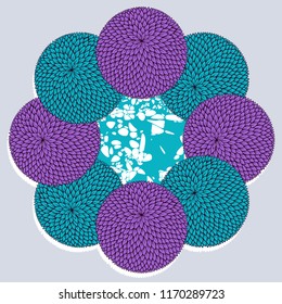 Abstract Vector Graphic illustration file, Textile african print.