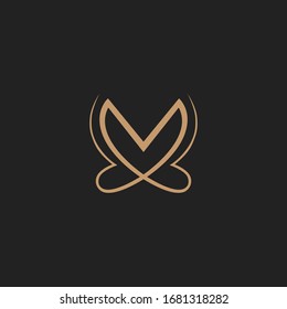 abstract vector graphic illustration of the letter V symbolizing meditation