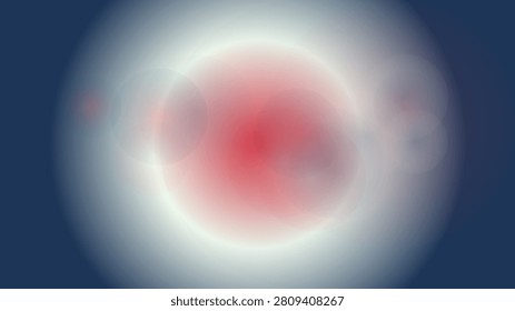 Abstract vector graphic illustration showing a soft glowing red center with dark blue circular outer edges