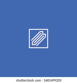 abstract vector graphic illustration of two uppercase letters enclosed in a square frame