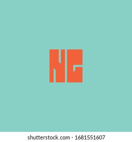 abstract vector graphic illustration of two capital letters N and G in the shape of a square