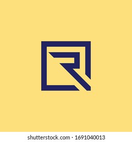 Ilustración gráfica vectorial abstracta de dos letras R y Q