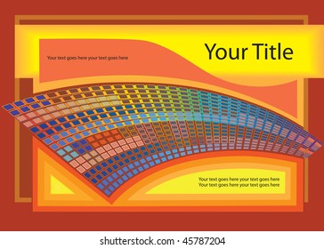 Abstract vector graphic layout with marked place for title and text.