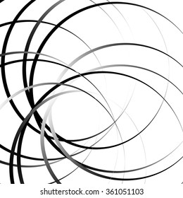 Abstract vector graphic with random, scattered circles. Black and white, monochrome pattern.