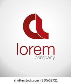 Abstract vector graphic type symbol. Elegant minimal style corporate identity sign template. Vector illustration.