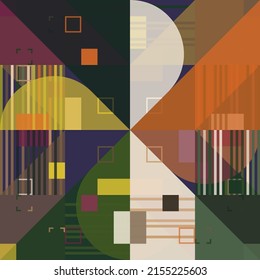 Abstract vector graphics design made with generative art approach using different geometric shapes and bold forms for poster, cover, art, presentation, prints, fabric, wallpaper and etc.