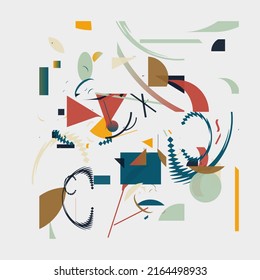 Abstract vector graphics design made with generative art approach using different geometric shapes and bold forms for poster, cover, art, presentation, prints, fabric, wallpaper and etc.