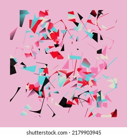 Abstract vector graphics design made with generative art approach using different geometric shapes and bold forms for poster, cover, art, presentation, prints, fabric, wallpaper and etc.