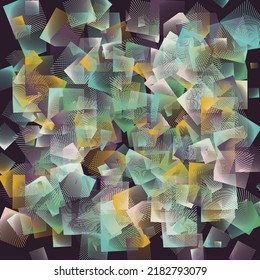 Abstract vector graphics design made with generative art approach using different geometric shapes and bold forms for poster, cover, art, presentation, prints, fabric, wallpaper and etc.