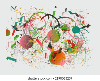 Abstract vector graphics design made with generative art approach using different geometric shapes and bold forms for poster, cover, art, presentation, prints, fabric, wallpaper and etc.
