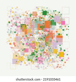 Abstract vector graphics design made with generative art approach using different geometric shapes and bold forms for poster, cover, art, presentation, prints, fabric, wallpaper and etc.