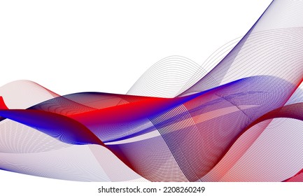 Abstract vector graphics modern resonant background illustration in blue red and white colors great for website backgrounds, banners, prints, wall art, invitations, greeting cards and more.