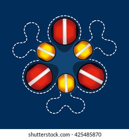 Abstract vector graphics on a blue