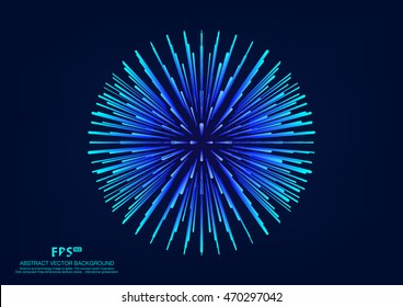 Abstract Vector Graphics radiation, dots and lines