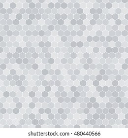 Abstract vector gray background with hexagon shapes different opacity.