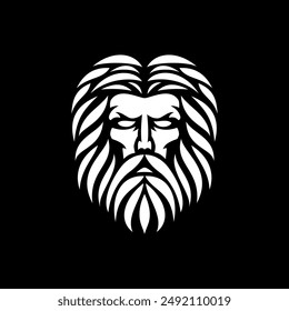 abstract vector greek ancient god face logo