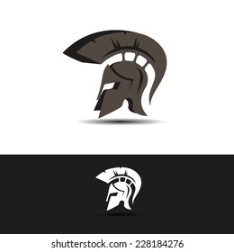 abstract vector greek helmet icon idea concept for the logo