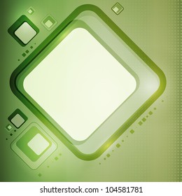 Abstract vector green backdrop with squares and place for text