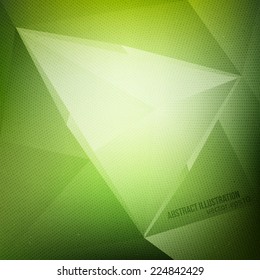 Abstract vector green background with halftone texture. Abstract vector angular background. Technology vector background. Abstract vector art. Abstract vector illustration.  