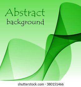 Abstract vector green background with wave