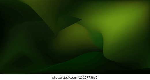 Abstract vector green background with wavy funnel elements