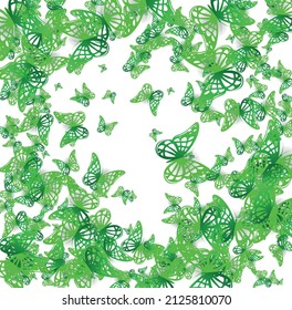 Abstract Vector green butterflies background