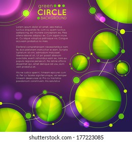Abstract vector green circles background