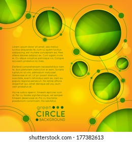 Abstract vector green circles background