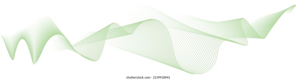 líneas de melodía de onda de color verde vector abstracto sobre fondo blanco