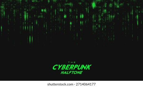 Abstractas Vector verde cyberpunk halftone onda de sonido. Elemento de textura punteada rayada.