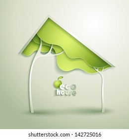 Abstract vector GREEN eco house